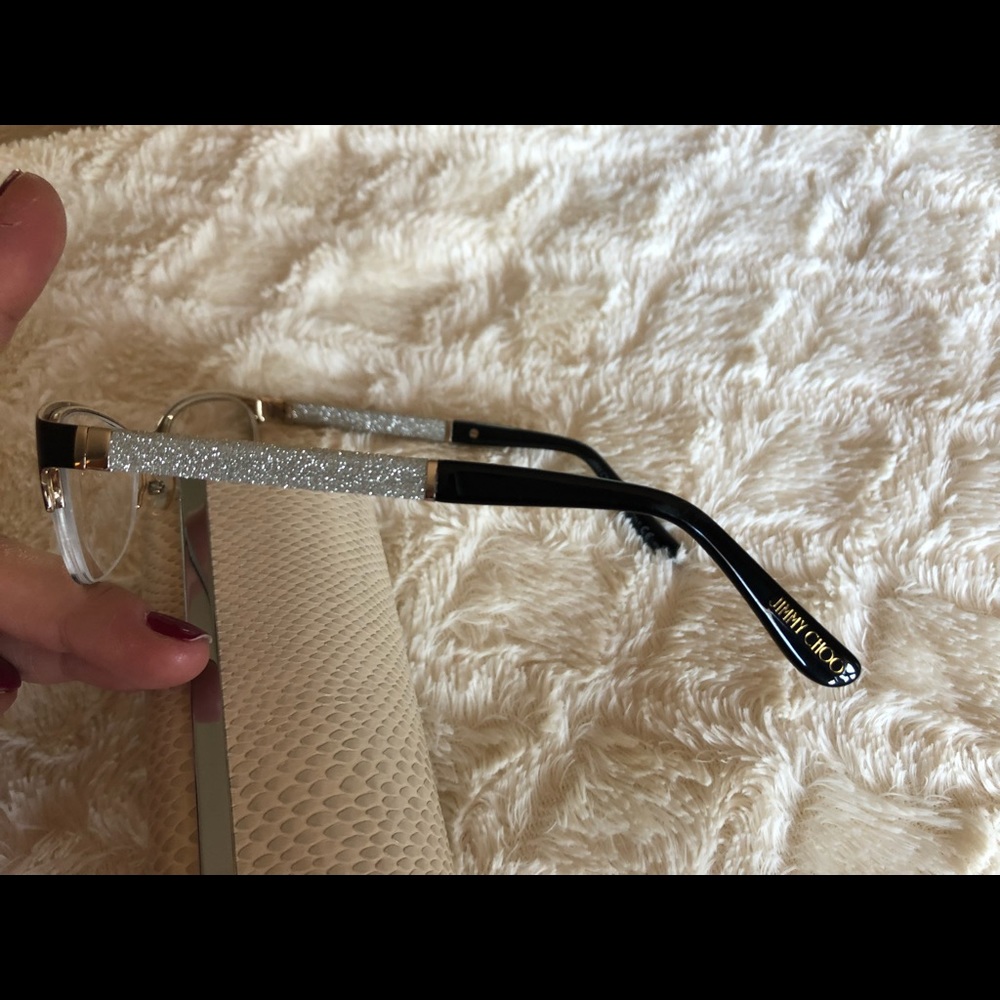 Jimmy Choo silver glitter glasses